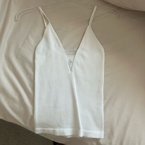 Free People White Ribbed Camisole